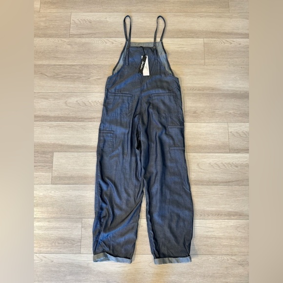 NWT Adam Selman Inside-Out Overalls Size 6 Lightweight Indigo Made In USA Cargo - Picture 16 of 16